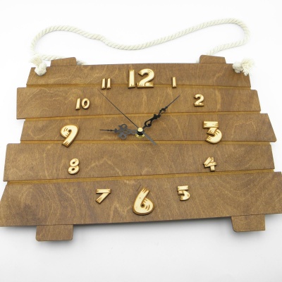 Ρολόι Τοίχου με Ξύλινους Αριθμούς