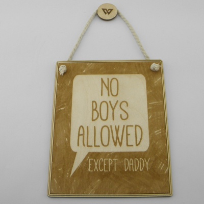 Ξύλινη Ταμπέλα “No Boys Allowed”