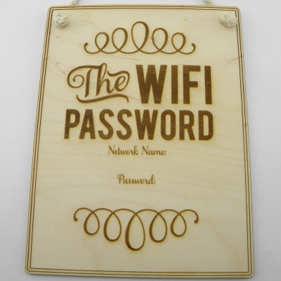 Ξύλινη Ταμπέλα “The WiFi Password”