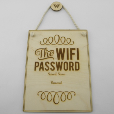Ξύλινη Ταμπέλα “The WiFi Password”