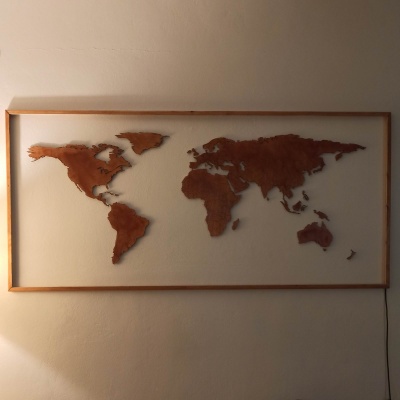 Πίνακας Παγκόσμιος Χάρτης με Φωτισμό LED